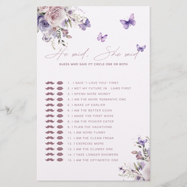 誰がバタフライゲームカードを持っていると思う (正面)