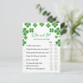 誰がパトリック赤ちゃんシャワーのゲームを言った ポストカード (スタンド正面)