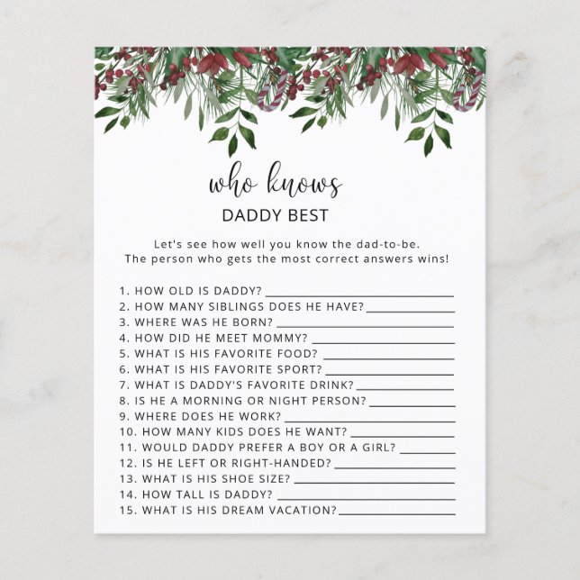 誰がパパのゲームを知っ最高のているエバーグリーン (正面)