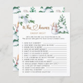 誰がパパの冬最高のの赤ん坊のシャワーゲームを知っている (正面/裏面)