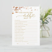 誰がパパの最高の秋赤ん坊シャワーのゲームを知っている 招待状 (スタンド正面)