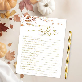 誰がパパの最高の秋赤ん坊シャワーのゲームを知っている 招待状