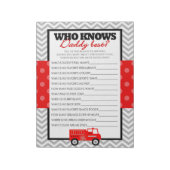 誰がパパの最高のFiretruckのゲームを知っている – 40パック ノートパッド (回転)