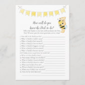 誰がパパを知っているゲームの女の子テディベアカード プログラム (正面)