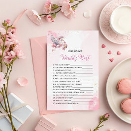 誰がパパを知っ最高のている？ピンクストークガールベビーシャワー