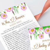 誰がパパを知最高のっている野花の赤ちゃんシャワーのゲーム