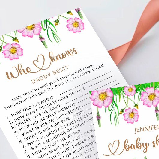 誰がパパを知最高のっている野花の赤ちゃんシャワーのゲーム