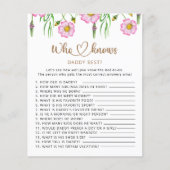 誰がパパを知最高のっている野花の赤ちゃんシャワーのゲーム (正面)