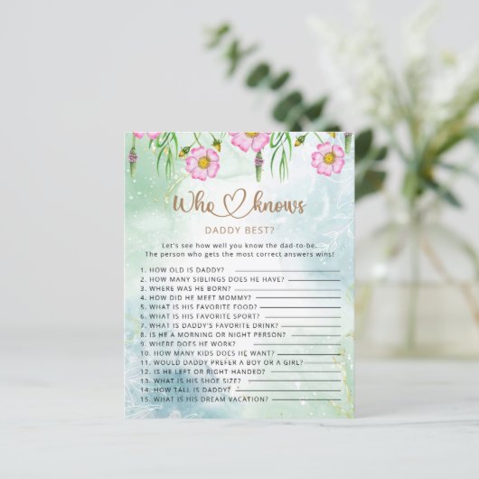 誰がパパを知最高のっている野花の赤ちゃんシャワーゲーム (スタンド正面)