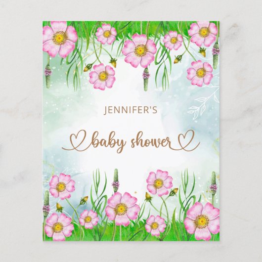 誰がパパを知最高のっている野花の赤ちゃんシャワーゲーム (裏面)