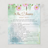 誰がパパを知最高のっている野花の赤ちゃんシャワーゲーム (正面)