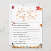 誰がパパ赤ちゃんシャワー最高のゲームかぼちゃを知っている 招待状 (正面)