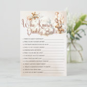 誰がパパ赤ちゃん最高のシャワーゲームかわいいクマを知っている 招待状 (スタンド正面)