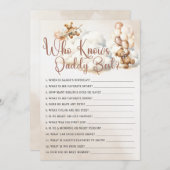 誰がパパ赤ちゃん最高のシャワーゲームかわいいクマを知っている 招待状 (正面/裏面)