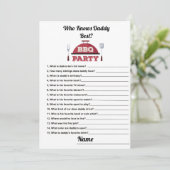誰がパパBBQ赤最高のちゃんシャワーゲームカードを知っている 招待状 (スタンド正面)