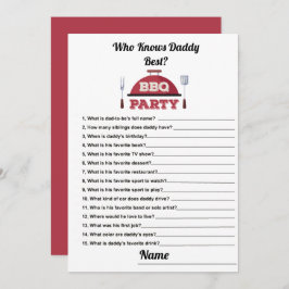誰がパパBBQ赤最高のちゃんシャワーゲームカードを知っている 招待状