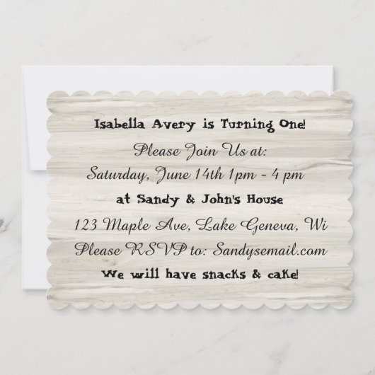 『誰がパーソナライズされた一つに転じたかを見る』誕生日 招待状 (裏面)