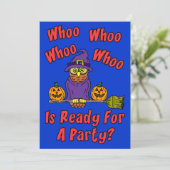 誰がパーティーハロウィンフクロウ漫画の子供の準備ができている 招待状 (スタンド正面)