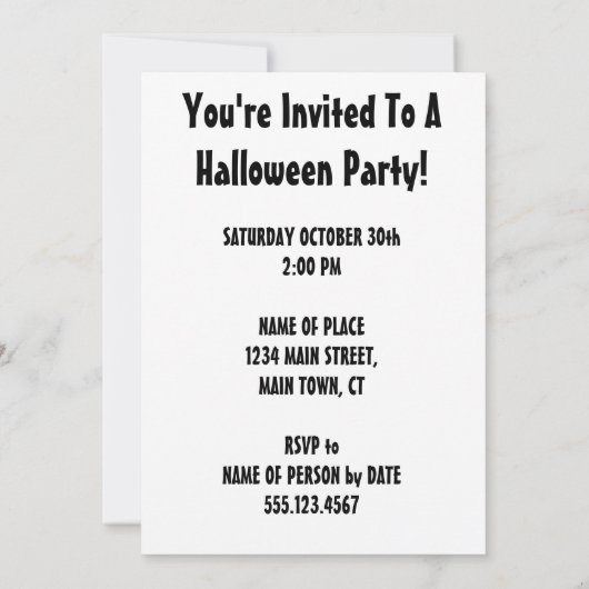 誰がパーティーハロウィンフクロウ漫画の子供の準備ができている 招待状 (裏面)