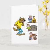 誰がビッグ・オオカミを恐れる?グリーティングカード カード (黄色い花)