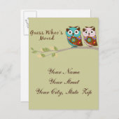 誰がフクロウカードを移動したか推測 案内ポストカード (正面/裏面)