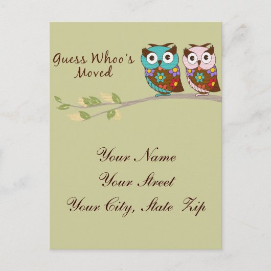 誰がフクロウカードを移動したか推測 案内ポストカード (正面)