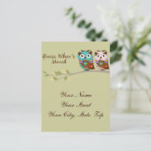 誰がフクロウカードを移動したか推測 案内ポストカード (スタンド正面)