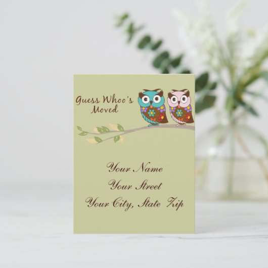 誰がフクロウカードを移動したか推測 案内ポストカード (スタンド正面)