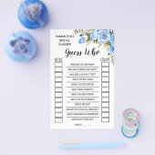 誰がブライダルシャワー英語のゲスペインのームカードを推測 チラシ (シングル)