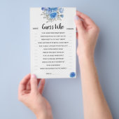 誰がブルーフラワーゲームブライダルシャワーカード チラシ (ハンドル)
