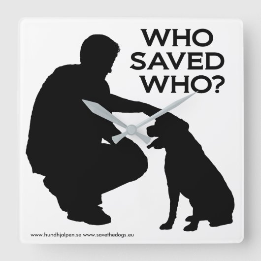 誰がプリントで時救計 スクエア壁時計 (正面)