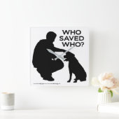 誰がプリントで時救計 スクエア壁時計 (ホーム)