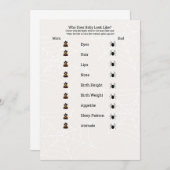 誰がベビーに?ハロウィーンの赤ちゃんシャワー 招待状 (正面/裏面)