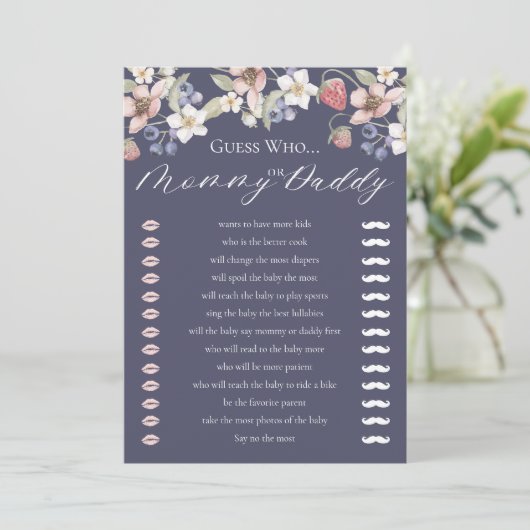 誰がベリースイートベビーシャワーゲームカードを推測 招待状 (スタンド正面)