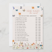 誰がボホバタフライブライダルシャワー 招待状 (正面)