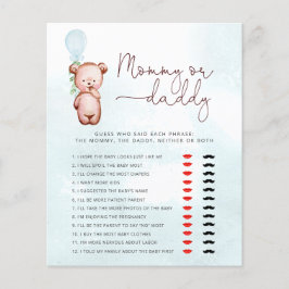 誰がママかパパのゲームを言ったかテディベア推測