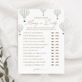 誰がママかパパ気球の赤ちゃんシャワーゲームを推測 招待状
