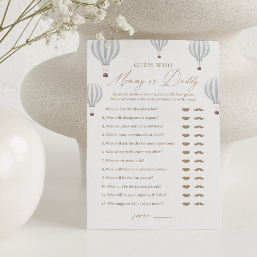 誰がママかパパ気球の赤ちゃんシャワーゲームを推測 招待状