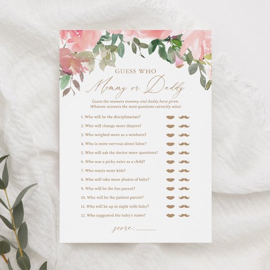 誰がママかパパ気球の赤ちゃんシャワーゲームを推測 招待状