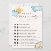 誰がママにそう言ったの |パパ赤ちゃんシャワーゲーム 招待状 (正面)