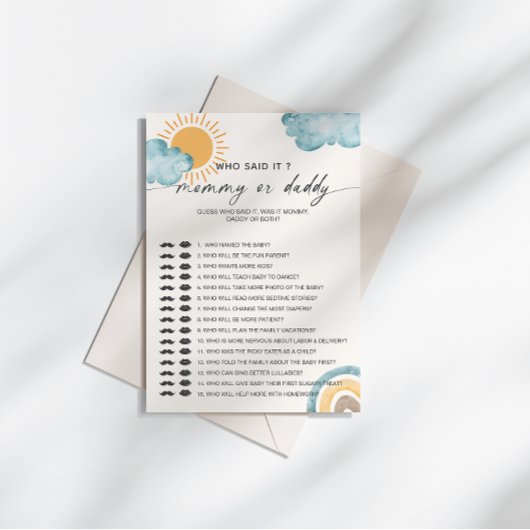 誰がママにそう言ったの |パパ赤ちゃんシャワーゲーム 招待状