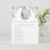 誰がママのことを一番知っている？ エレファント ベイビー シャワー ゲーム 招待状 (スタンド正面)