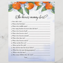 「誰がママのことを一番知っている?」ゲームの紙のシート