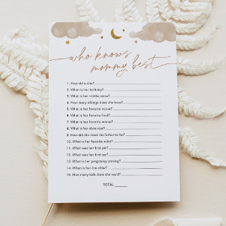 誰がママのことを一番知っている？ ツインクルスター ベイビーシャワー 招待状