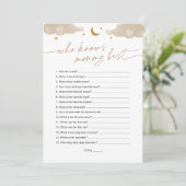 誰がママのことを一番知っている？ ツインクルスター ベイビーシャワー 招待状 (スタンド正面)