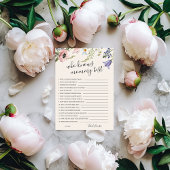 誰がママのことを一番知っている？ベイビーシャワーゲームカード 招待状