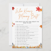 誰がママのことを一番知っている？ 赤ちゃんシャワーパーティーゲーム 招待状 (正面)