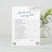 誰がママのイースター最高のベビーシャワーゲームカードを知っている シーズンカード (スタンド正面)