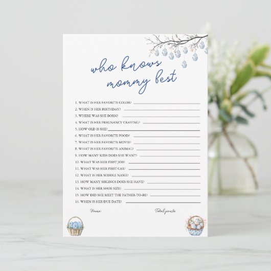 誰がママのイースター最高のベビーシャワーゲームカードを知っている シーズンカード (スタンド正面)