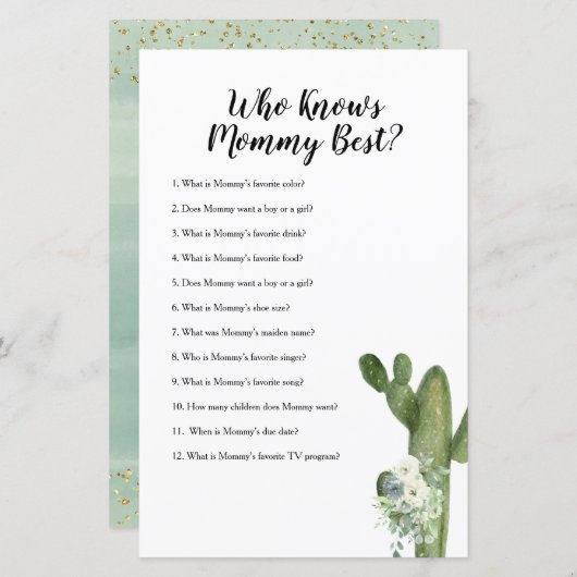 誰がママのゲーム最高ののサボテンフローラを知っている (正面/裏面)